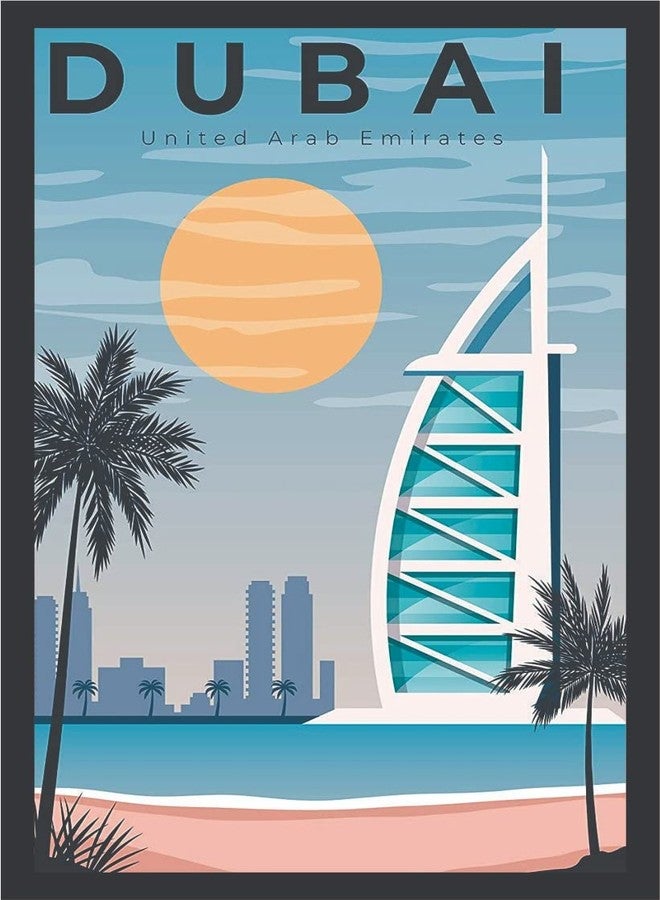 Skywalk Souvenir Dubai Wooden Fridge Magnet (Multicolor)